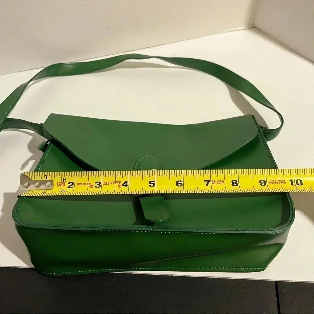 Angela Roi Green Crossbody Shoulder Handbag Flap Messenger Front Buckle